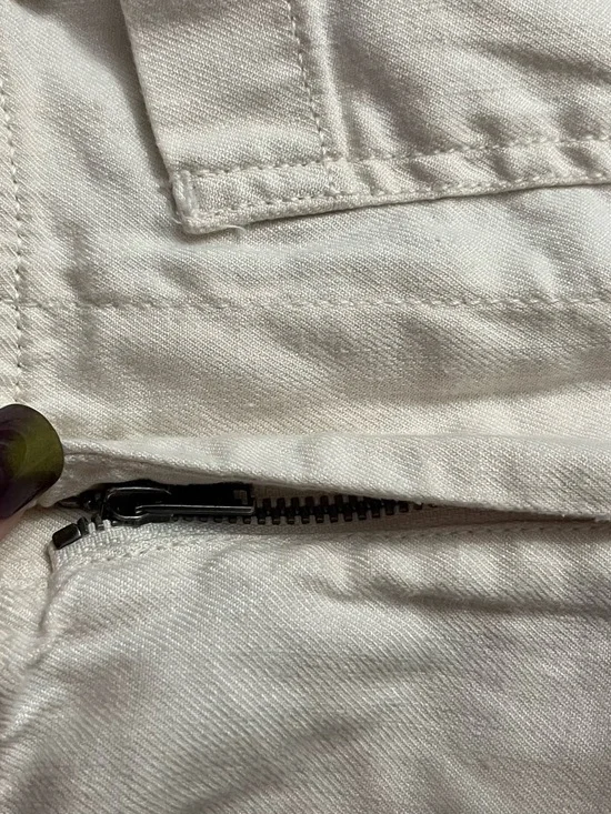 Anthropologie Maeve The Collette Linen Blend Wide Leg Pant In Ivory Cropped - Picture 7 of 13